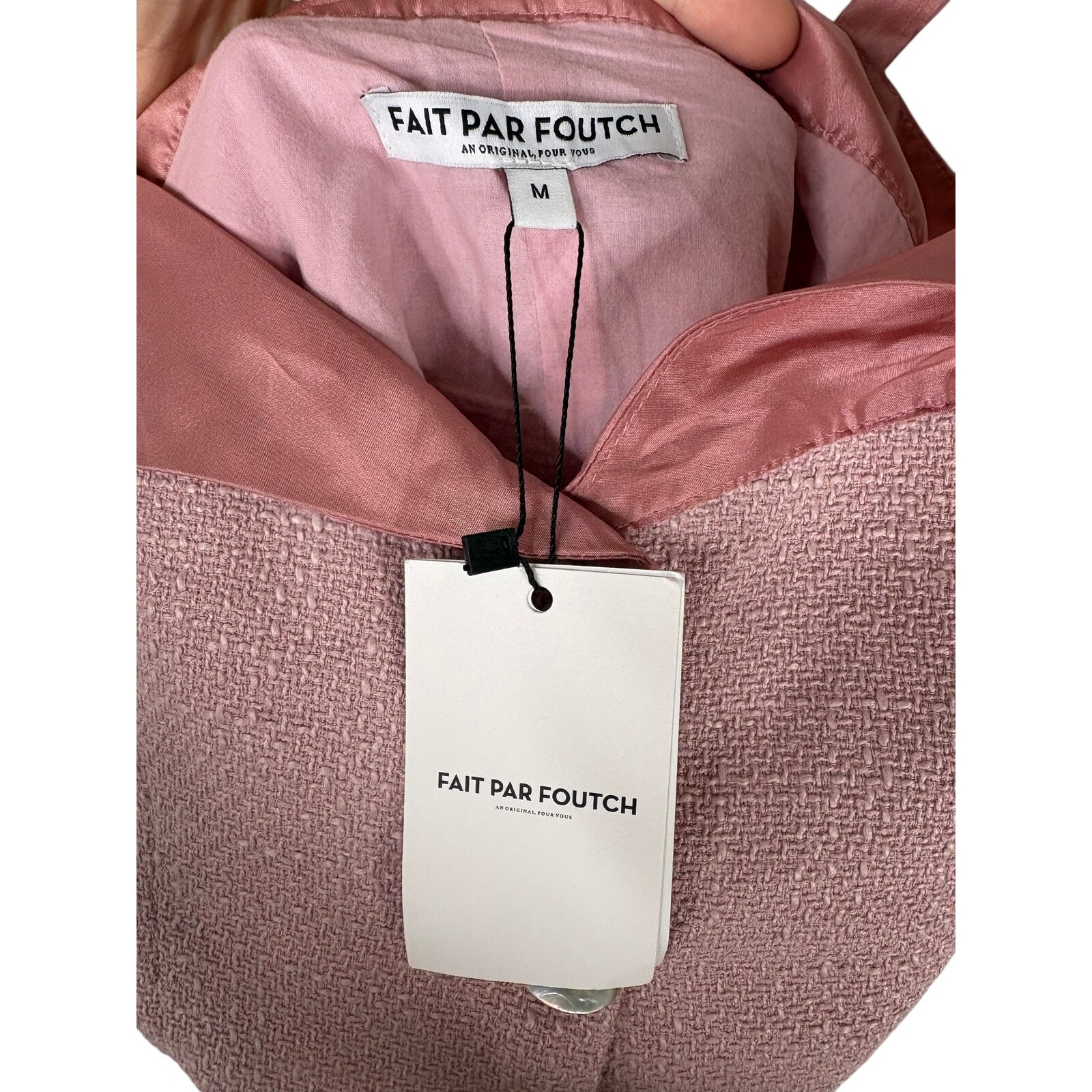 Fait Par Foutch Evelyn Cropped Top Tweed Linen Coquette Preppy Evening Y2k M — image 8 of 8